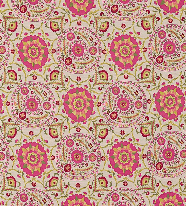 Anthos Fabric by Sanderson Cerise/Lime