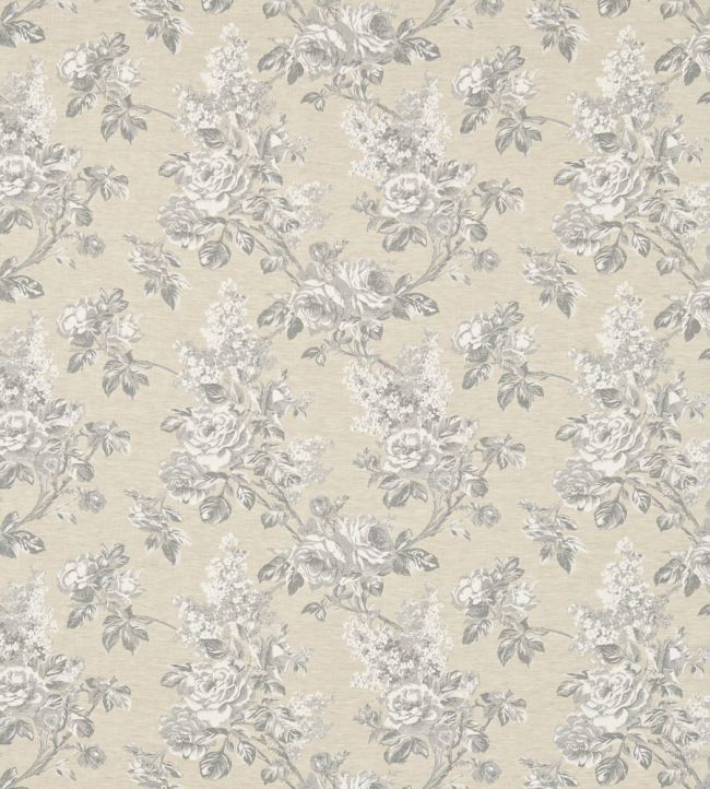 Sorilla Damask Fabric by Sanderson Silver/Linen