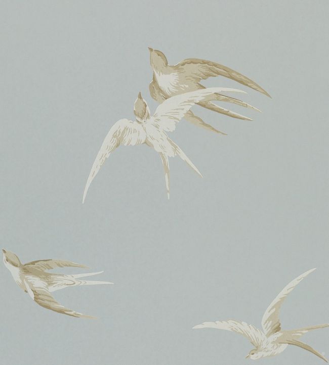 Swallows Wallpaper by Sanderson Silver