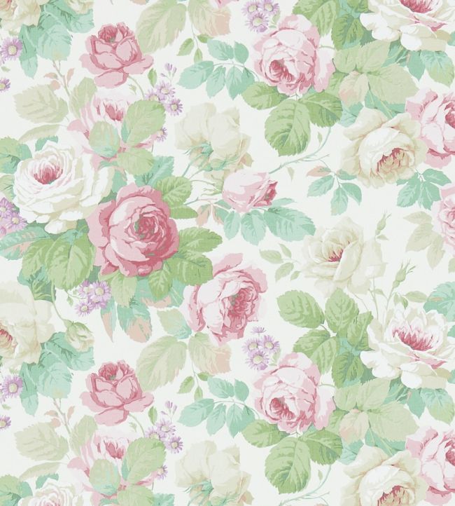 Chelsea Wallpaper by Sanderson Pink/Celadon