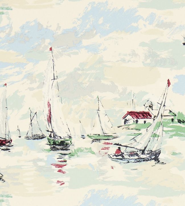 Sail Away Wallpaper by Sanderson Sea Green