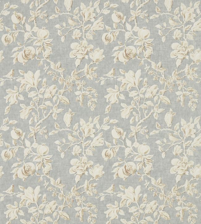Magnolia & Pomegranate Fabric by Sanderson Grey Blue/Parchment