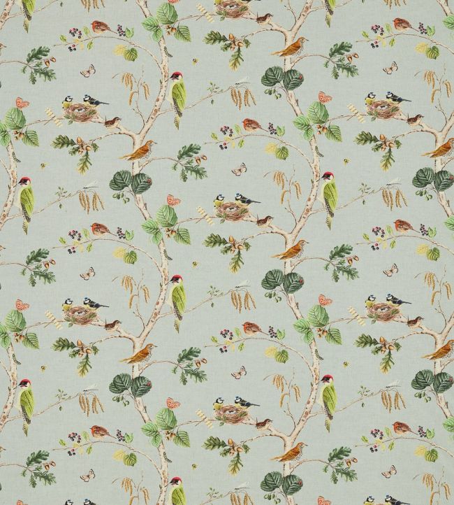 Woodland Chorus Fabric by Sanderson Sky Blue/Multi