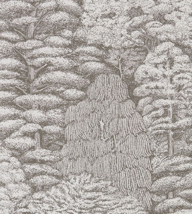 Woodland Toile Wallpaper by Sanderson Ivory/Charcoal