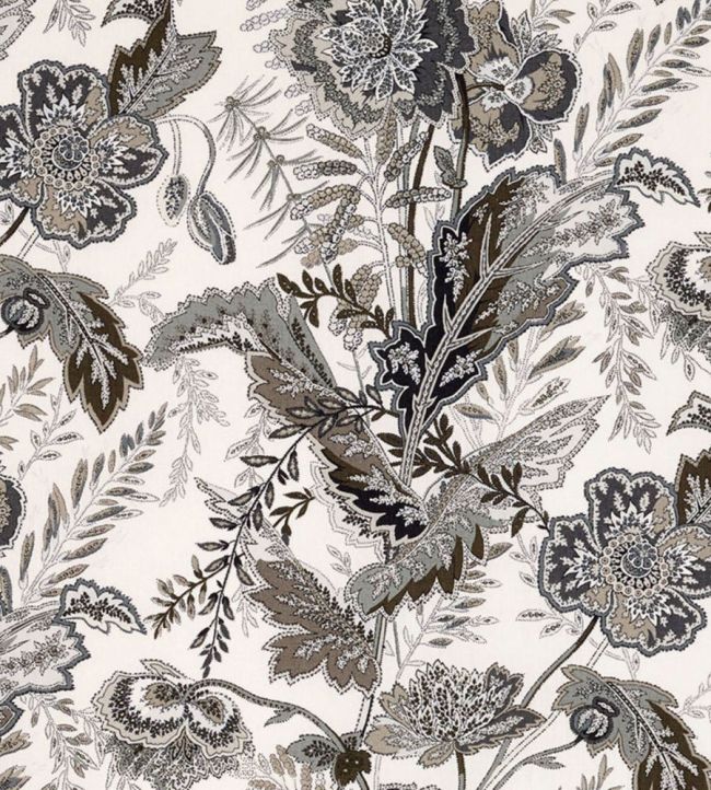 Sandoway Vine Fabric by Schumacher Charcoal