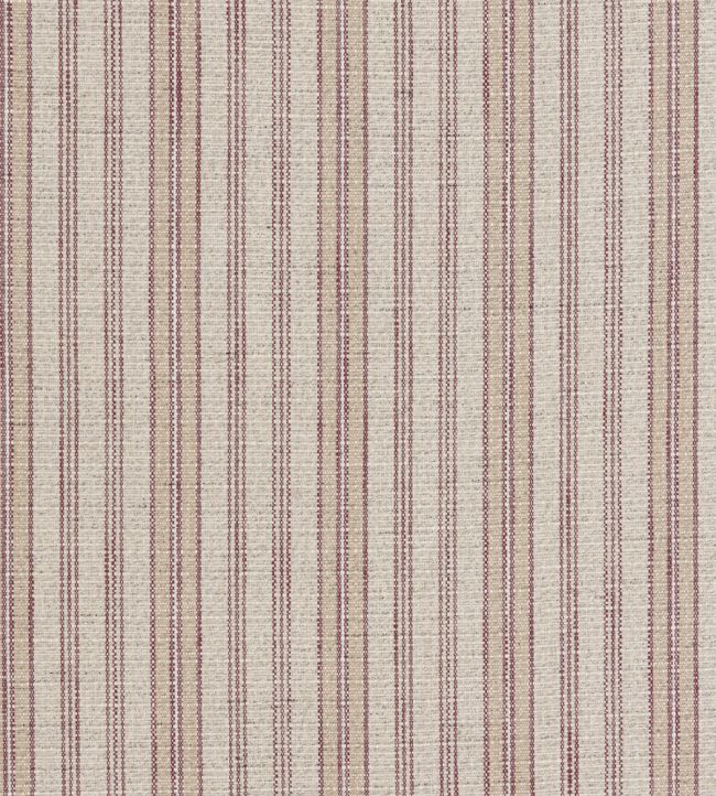 Sandstone Stripe Fabric by Ian Mankin Garnet / Alabaster