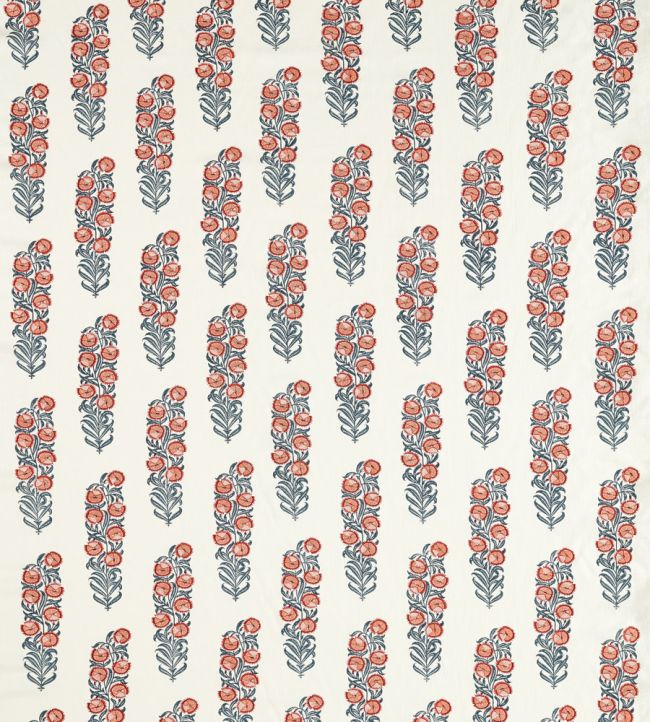 Sanganeri Block Print Fabric by Zoffany Indigo/Madder