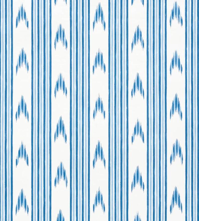 Santa Barbara Ikat Wallpaper by Schumacher Indigo