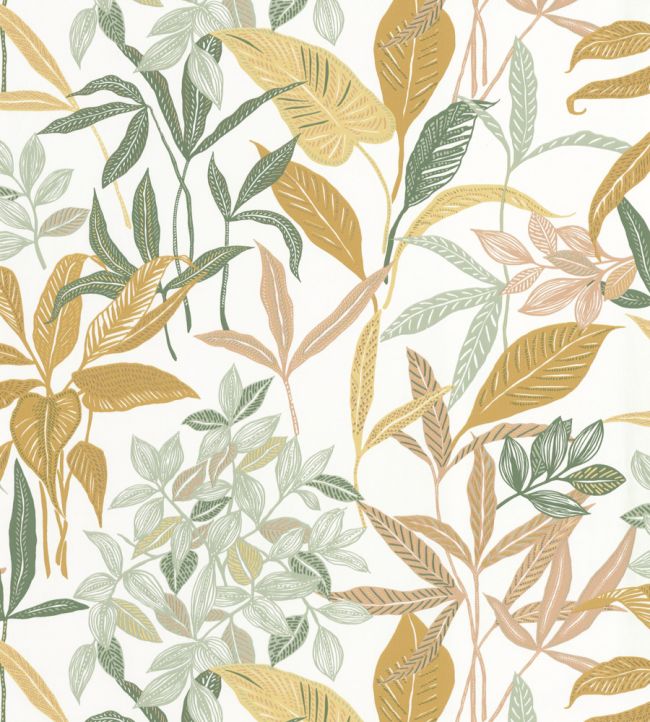 Santiago Wallpaper by Caselio Vert Orange