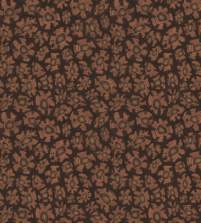 Savanna Shell Wallpaper by Cole & Son Terracotta Claret & Metallic Gold