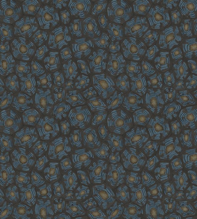 Savanna Shell Wallpaper by Cole & Son Denim Charcoal & Metallic Gold