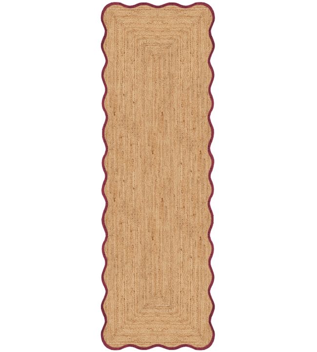 Layered Scallop Runner rug Burgundy SCAJUBU75240 Burgundy
