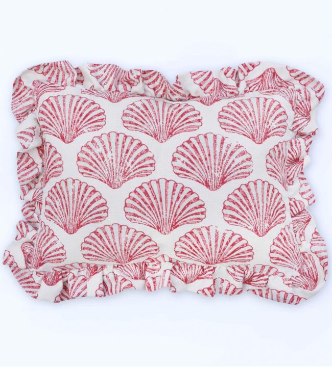 Scallop Shell Cushion 47 x 34cm by Barneby Gates Red