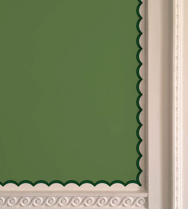 Scalloped Border Wallpaper by Ottoline Emerald