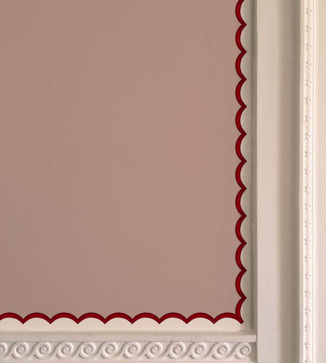Scalloped Border Wallpaper by Ottoline Red