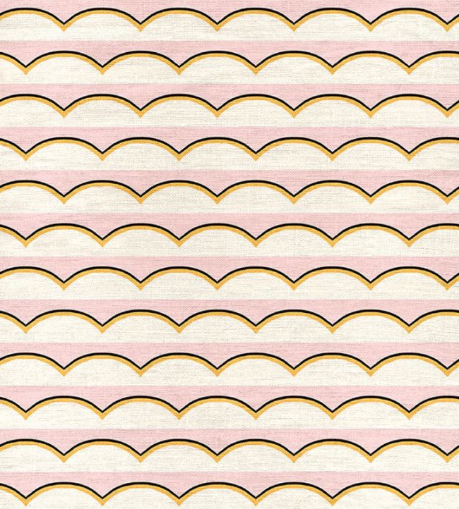 Scallops Linen Fabric by Ottoline Pink