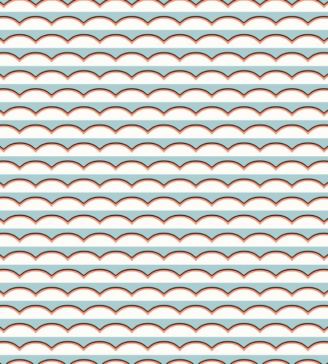 Scallops Wallpaper by Ottoline Light Blue