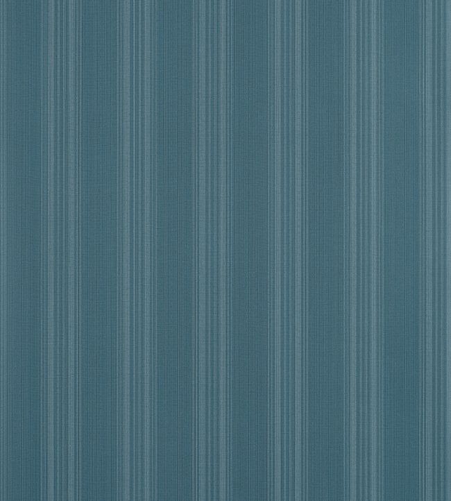 Scarlet Stripe Wallpaper by Thibaut Peacock Blue