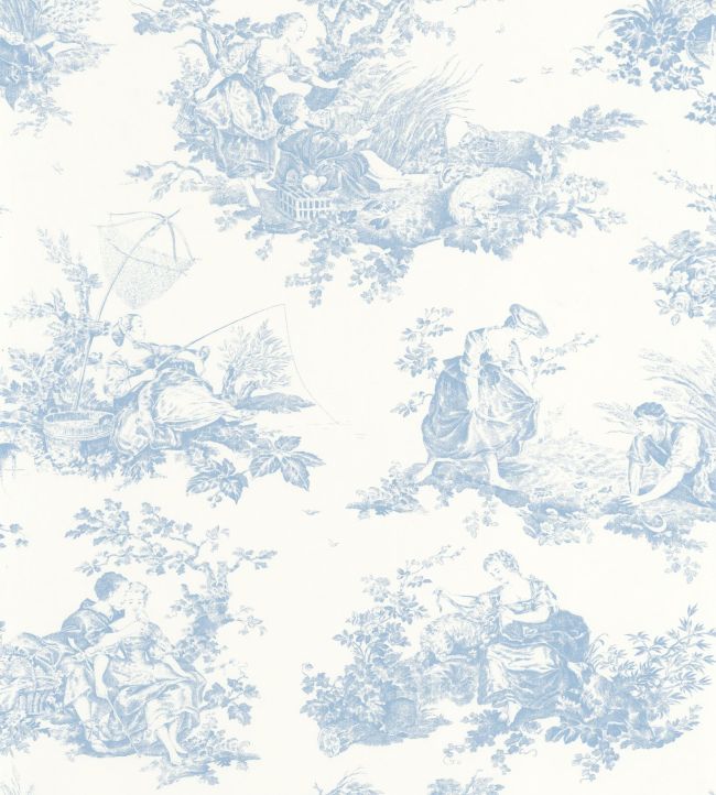 Scene D'Ete Wallpaper by Casadeco Bleu Porcelaine