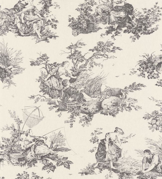 Scene D'Ete Wallpaper by Casadeco Noir Fusain