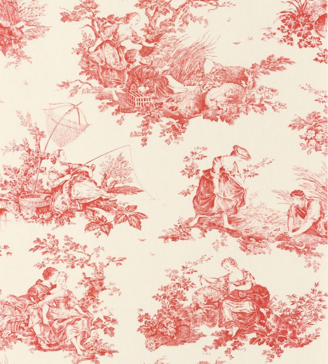 Scene D'Ete Wallpaper by Casadeco Rouge Carmin
