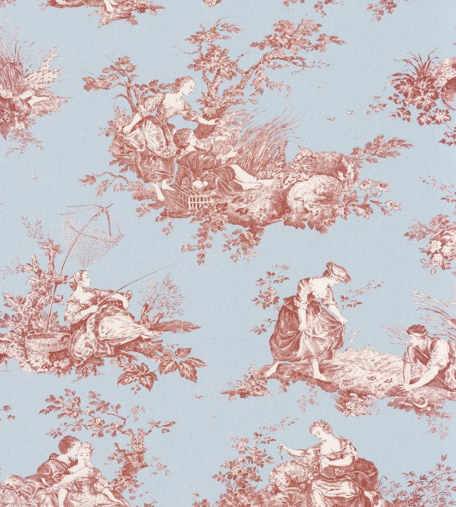 Scene D'Ete Wallpaper by Casadeco Rouge Grenat