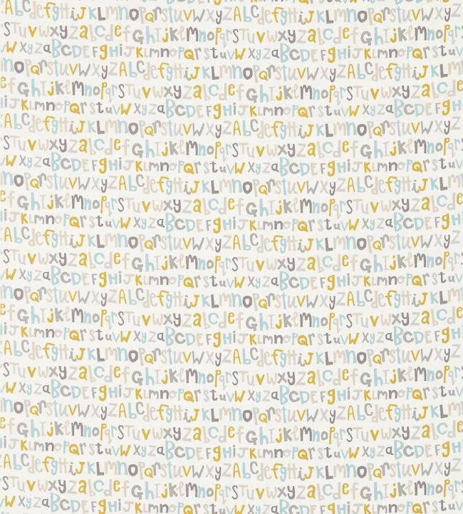Letters Play Fabric by Scion Hemp/Biscuit/Paper