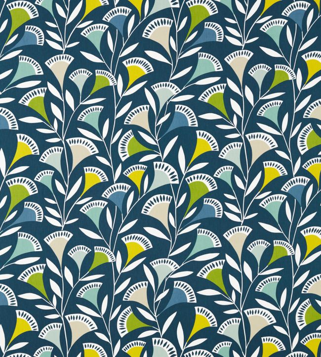 Noukku Fabric by Scion Mist / Kiwi / Midnight