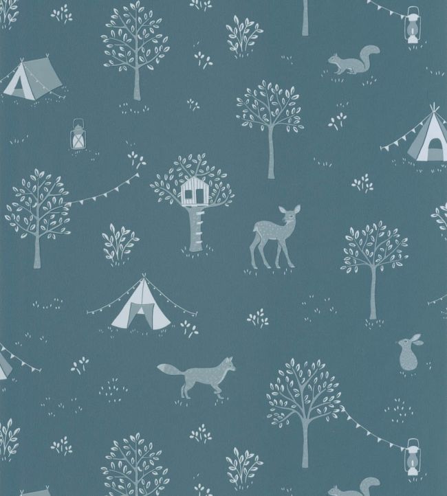 Scouty Wallpaper by Caselio Bleu nuit