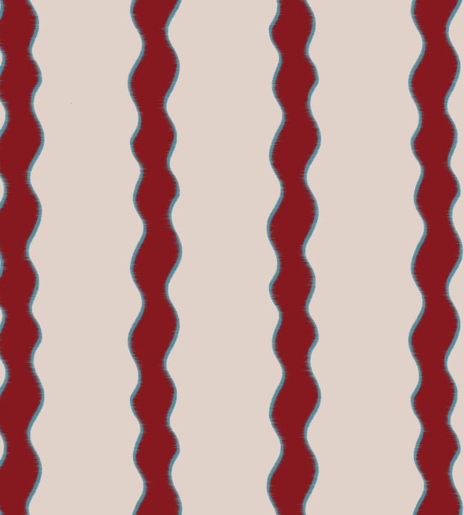 Scroll Stripe Fabric by Parker & Jules Crimson