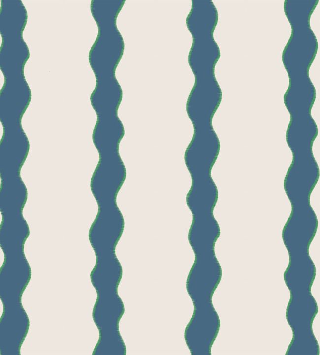 Scroll Stripe Fabric by Parker & Jules Day Blue