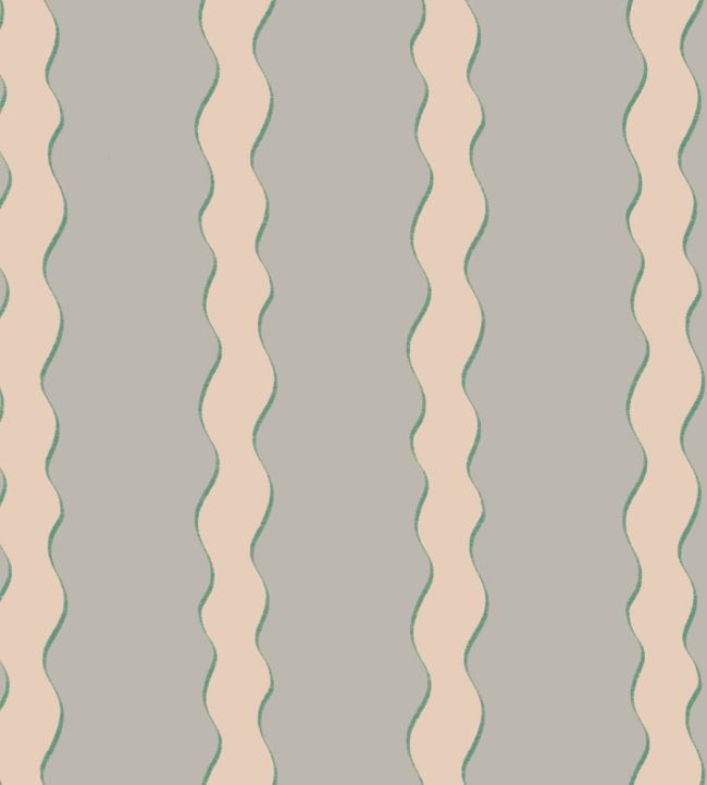 Scroll Stripe Fabric by Parker & Jules Verdigris