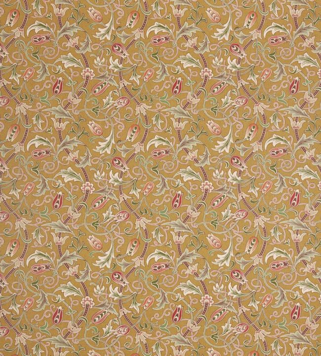 Scrolling Tulip Fabric by Morris & Co Gold