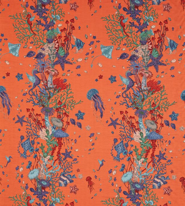 Seaforest Jacquard Fabric by Clarke & Clarke Peach