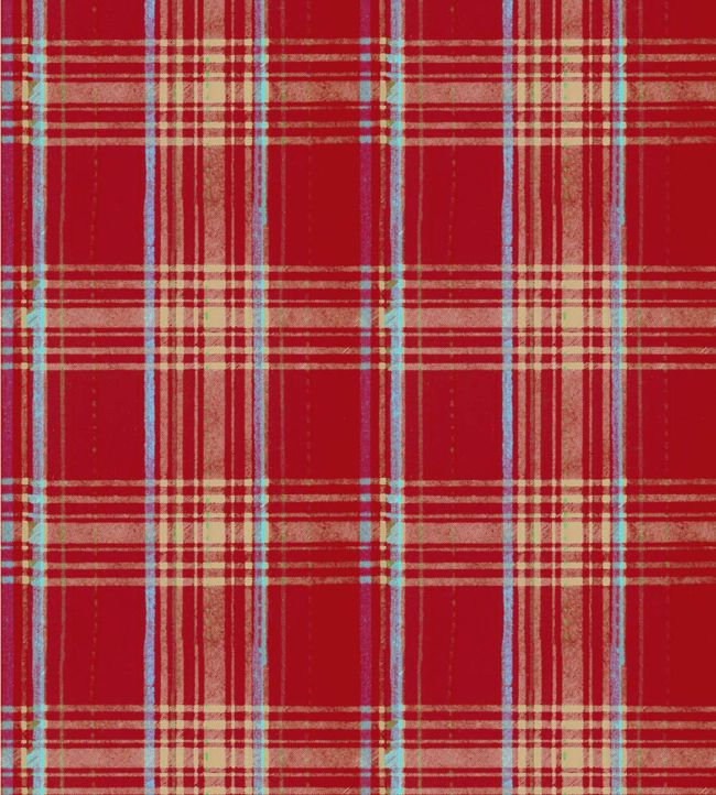 Seaport Plaid Wallpaper by MINDTHEGAP Red