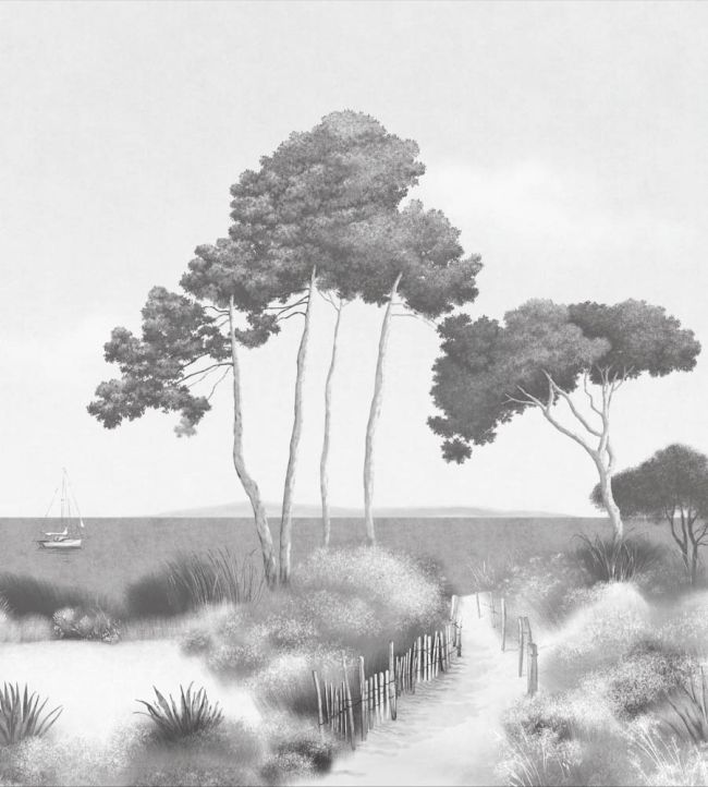 Seaside Mural by Caselio Noir et blanc