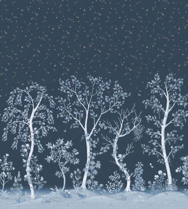 Seasonal Woods Mural by Cole & Son Midnight