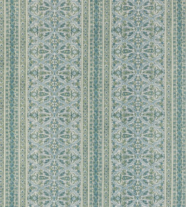 Seaton Stripe Fabric by Baker Lifestyle Green / Blue