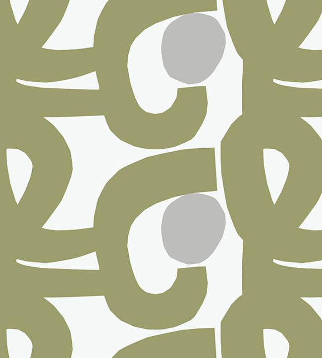 Seppel Metallic Wallpaper by Marimekko Green