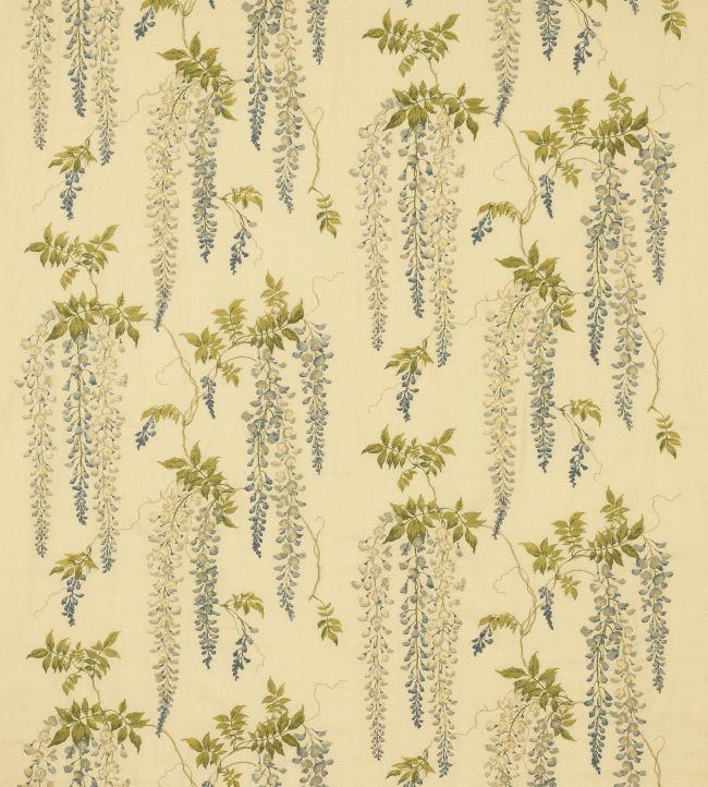 Seraphina Linen Fabric by Colefax and Fowler Blue/Leaf