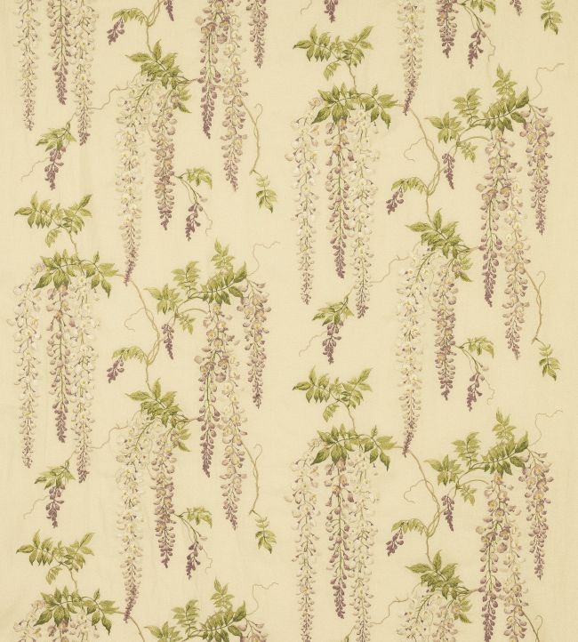 Seraphina Linen Fabric by Colefax and Fowler Lilac/Leaf