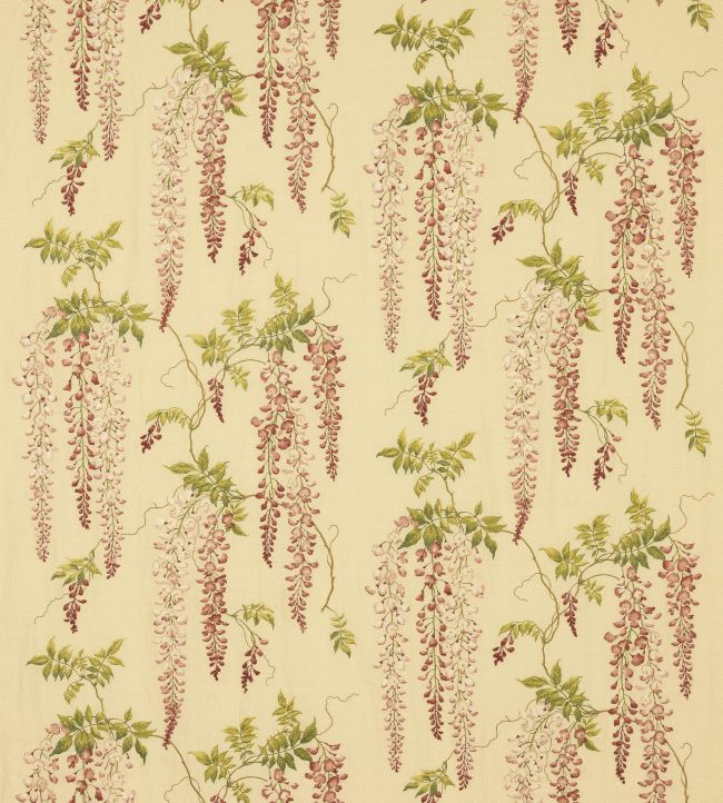 Seraphina Linen Fabric by Colefax and Fowler Pink/Green