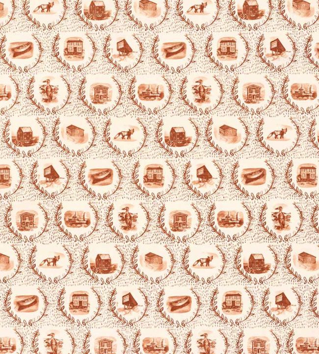Set The Scene Fabric by Christopher Farr Cloth Terracotta