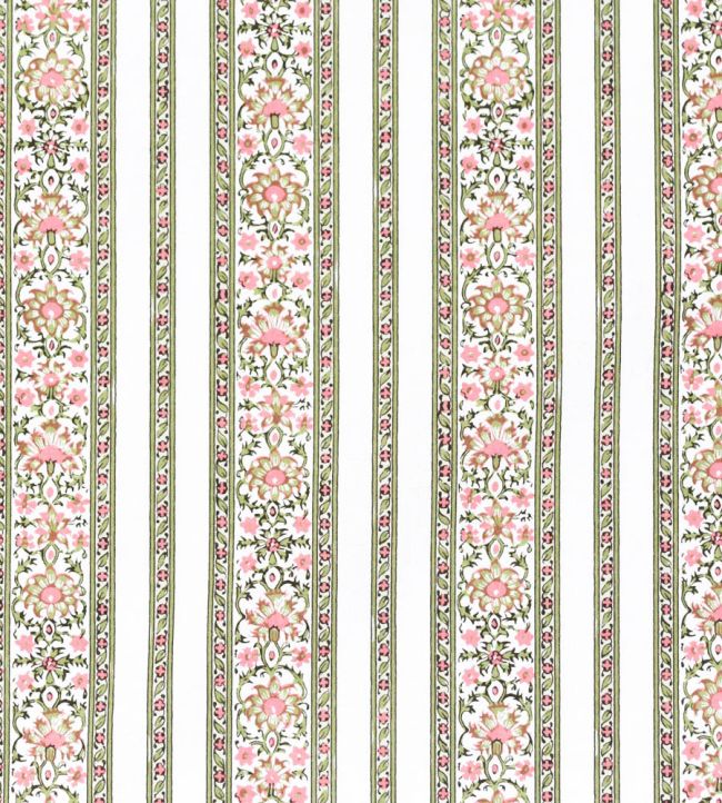 Shawl Stripe Fabric by Titley and Marr Green & Rose