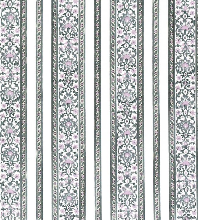 Shawl Stripe Fabric by Titley and Marr Sage & Amethyst