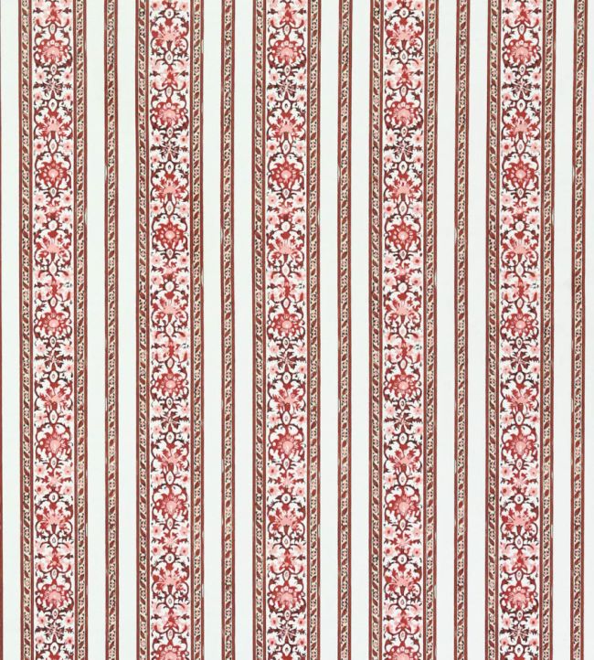 Shawl Stripe Fabric by Titley and Marr Scarlet & Coral