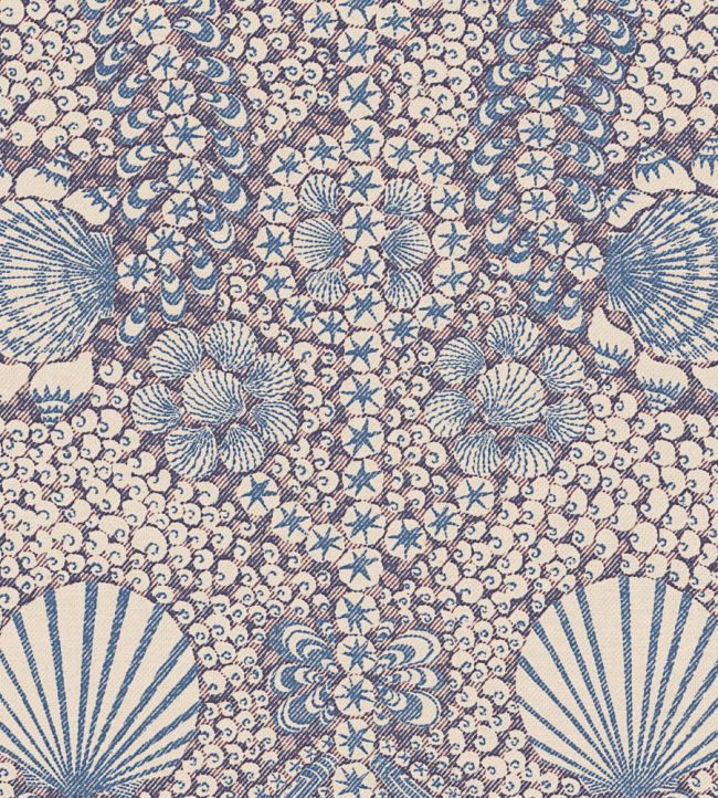Shell Grotto Wallpaper by Fermoie Deep Blue