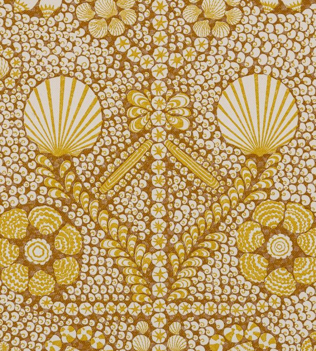 Shell Grotto Outdoor Fabric by Fermoie Yellow