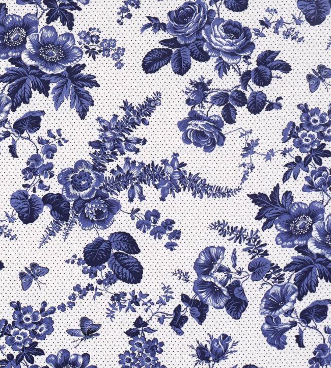 Sibyl Chintz Fabric by Schumacher Blue