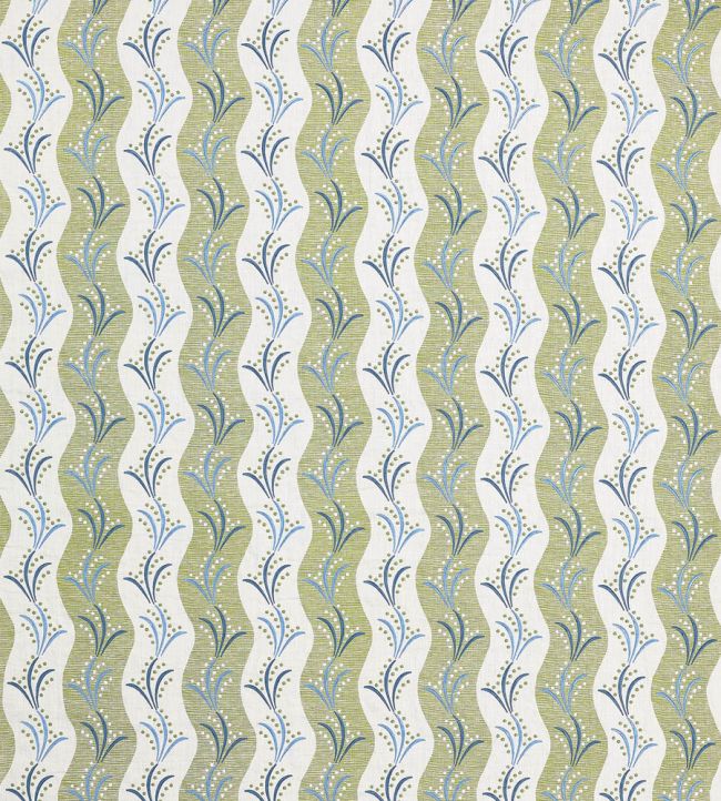 Sidney Stripe Fabric by Nina Campbell Green/Blue